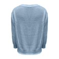 thumbnail image 5 of VISALY V Neck Pullover Sweater Ribbed Long Sleeve Tops Long Batwing Sleeve Sweaters Chunky Cable Knit Pullover Fashion Knitwear Solid Oversized Sweatshirt Tunic Sweatshirt Comfy Sweatshirt Blue 3Xl, 5 of 5