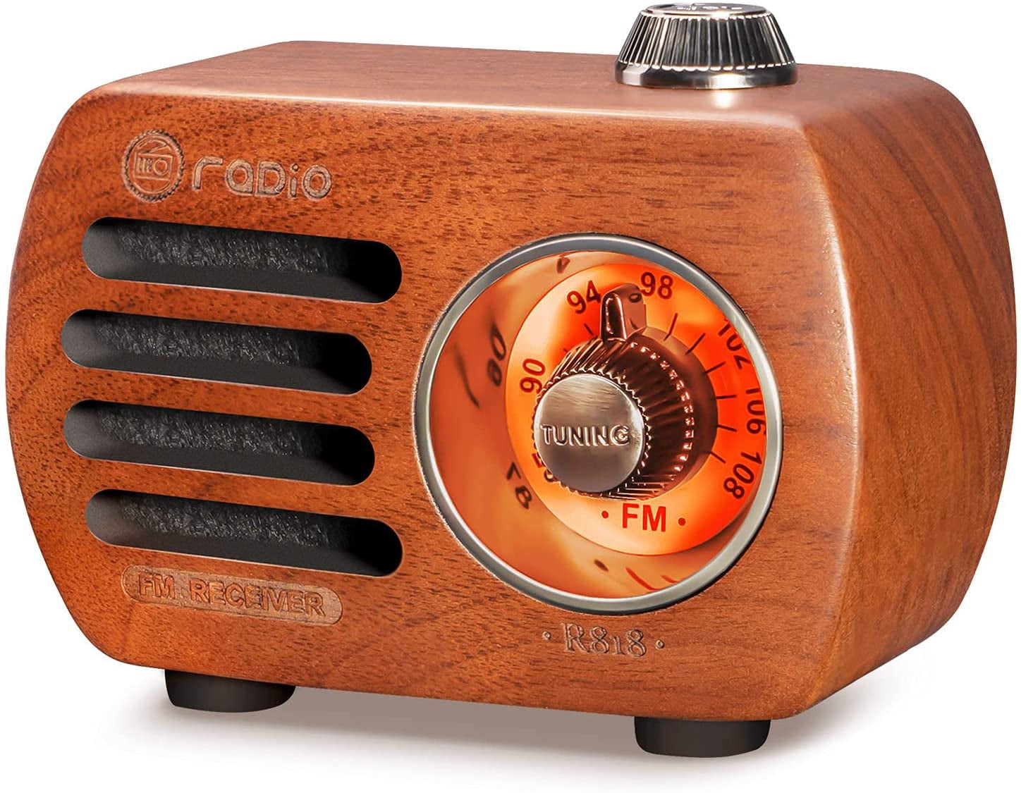 fremtid få Adskillelse R-818 Mini FM Radio, Retro Radio,Bluetooth Speaker, Wooden Radio with  Vintage Style, Rechargeable Radio - Walmart.com