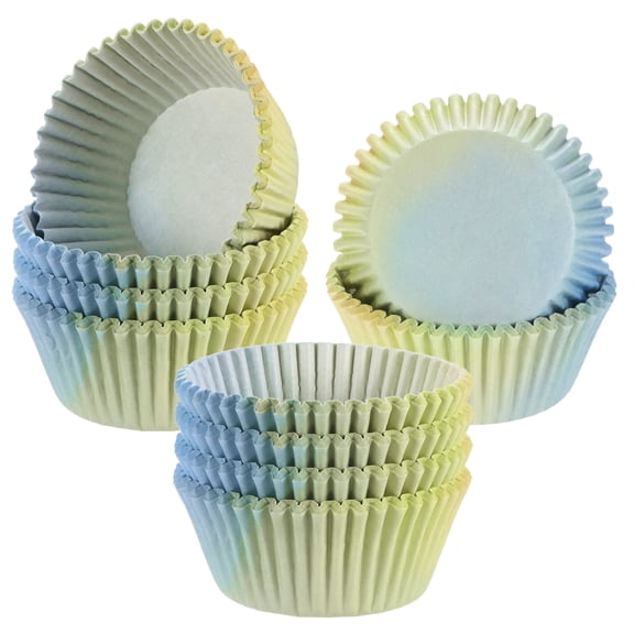 Uxcell 200-Pack Standard Cupcake Liners for Baking, Greaseproof Cupcake Wrappers for Wedding/Birthday/Party/Christmas[Purple-yellow gradient]