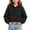 Black-A, variant on Girls Fleece Hoodie Short Cropped Pullover Sweatshirt White-A 14-15 Years