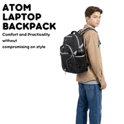 J World Boys and Girls Atom 18.5 Multi-Compartment Laptop Backpack for School and Travel, Cubes