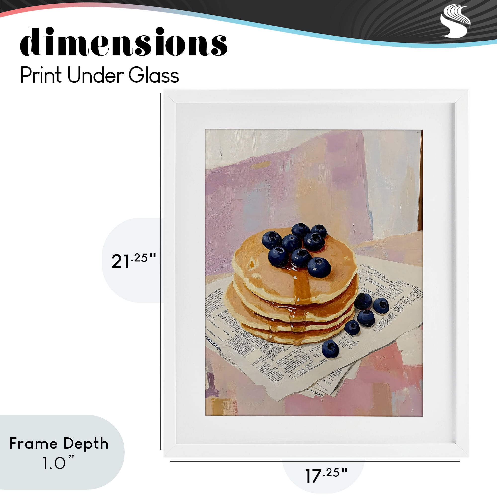 Stupell Industries Blueberry Pancakes with Syrup White Framed Print Under Glass, design by The Prints Vibe