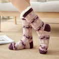 thumbnail image 2 of Vinsonshop Womens Slipper Socks Womens Fuzzy Socks Fuzzy Slipper Socks Warm Fuzzy Socks for Women Cute Fuzzy Socks Fluzzy Socks Winter Socks for Women Purple One Size, 2 of 6