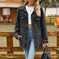 thumbnail image 4 of Viikei Womens Denim Jackets Plus Size Denim Jackets for Women Clearance Casual Short Pockets Long Sleeve Thickened Plush Jacket Coat, 4 of 7