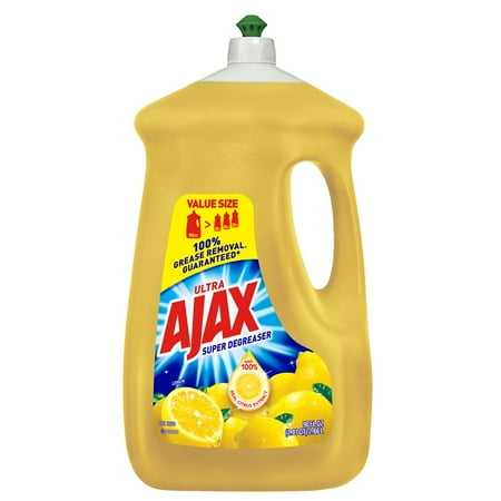 Ajax Ultra Triple Action Liquid Dish Soap, Lemon - 90 fl oz