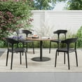 thumbnail image 2 of VECELO Stackable Patio Dining Chair Set of 4, Outdoor/Indoor Dining Chairs for Restaurant, Poolside and Garden, No Assembly, Black, 2 of 13