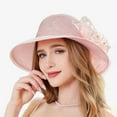 thumbnail image 2 of Fgnfyis Women's Summer Beret Elegant Temperament Sun Wide Brim Fisherman Sunshade Hat Pink M, 2 of 4