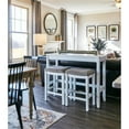 thumbnail image 2 of Bowery Hill Traditional Wood Sofa Table with Two Stools in White, 2 of 5