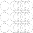 thumbnail image 6 of 160Pcs 2 Colors 316 Surgical Stainless Steel Wine Glass Charms Rings Hoop Earring Findings Real Gold Plated & Stainless Steel Color 35x30x0.7mm, 6 of 7