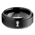 thumbnail image 2 of Tungsten Gifts Black Promise Ring Set Gamer Mother 50th Anniversary Dainty Mom Men Gay Dad, 2 of 8