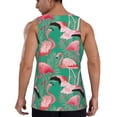 thumbnail image 3 of Fotbe Tropical Flamingo Pattern Men's Quick Dry Workout Tank Top Gym Muscle Tee Fitness Bodybuilding Sleeveless T Shirt Breathable Workout Shirt-4X-Large, 3 of 9