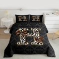 thumbnail image 2 of Homewish Bowknot Initial Alphabet H 3-Piece Full Size Comforter Sets for Female Men,Animal Cheetah Print Bedding Comforter Set,Gothic Chic Damask Lightweight Bedding Sets,Luxury Bedroom Decor, 2 of 8