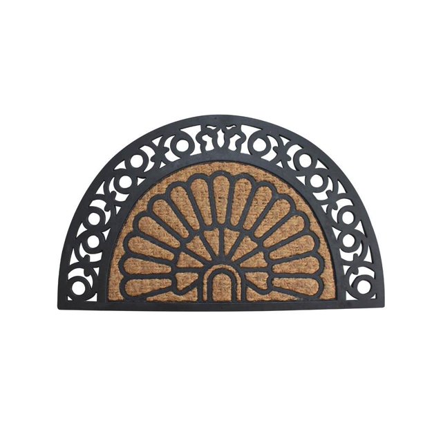 Doormat, Half Moon Fancy Outdoor Decorative 18x30 Coir Doormat