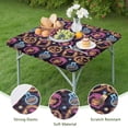 thumbnail image 4 of Elasticized Halloween table decor specifically designed for 36x36 inch square tables, features stretch-to-fit cover with seasonal pumpkin and ghost artwork, 4 of 6