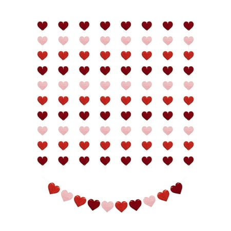 9 pièces décor de guirlande de coeur pour les accessoires de la Saint- Valentin