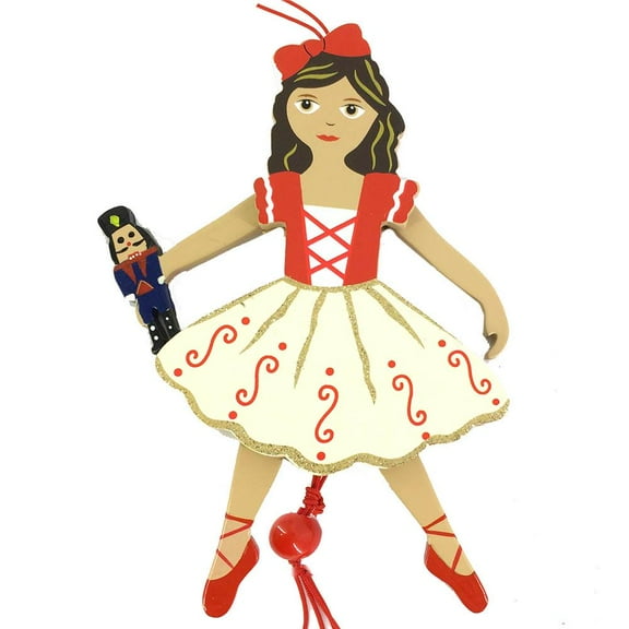 African American Clara Pull Puppet Ornament 6 inch