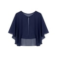 thumbnail image 4 of Kaerm Women's Soft Chiffon Shawl Wraps Sheer Shrug for Evening Dress Wedding Cape Cover Up Navy Blue One Size, 4 of 6