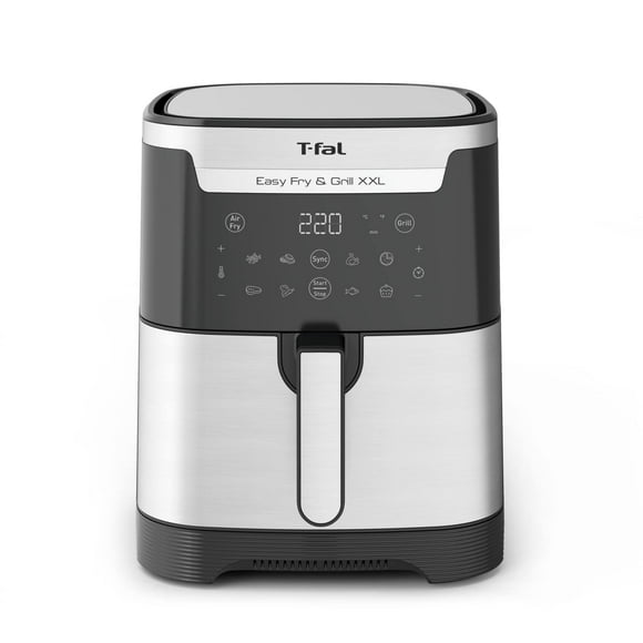 T-fal Air fryer 7-in-1 6.9 QT. XXL, Easy Fry and Grill Flexcook air fryer oven, Programmable, Stainless Steel Finish, Dual Cooking Zones with Die Cast Grill, Recipes App