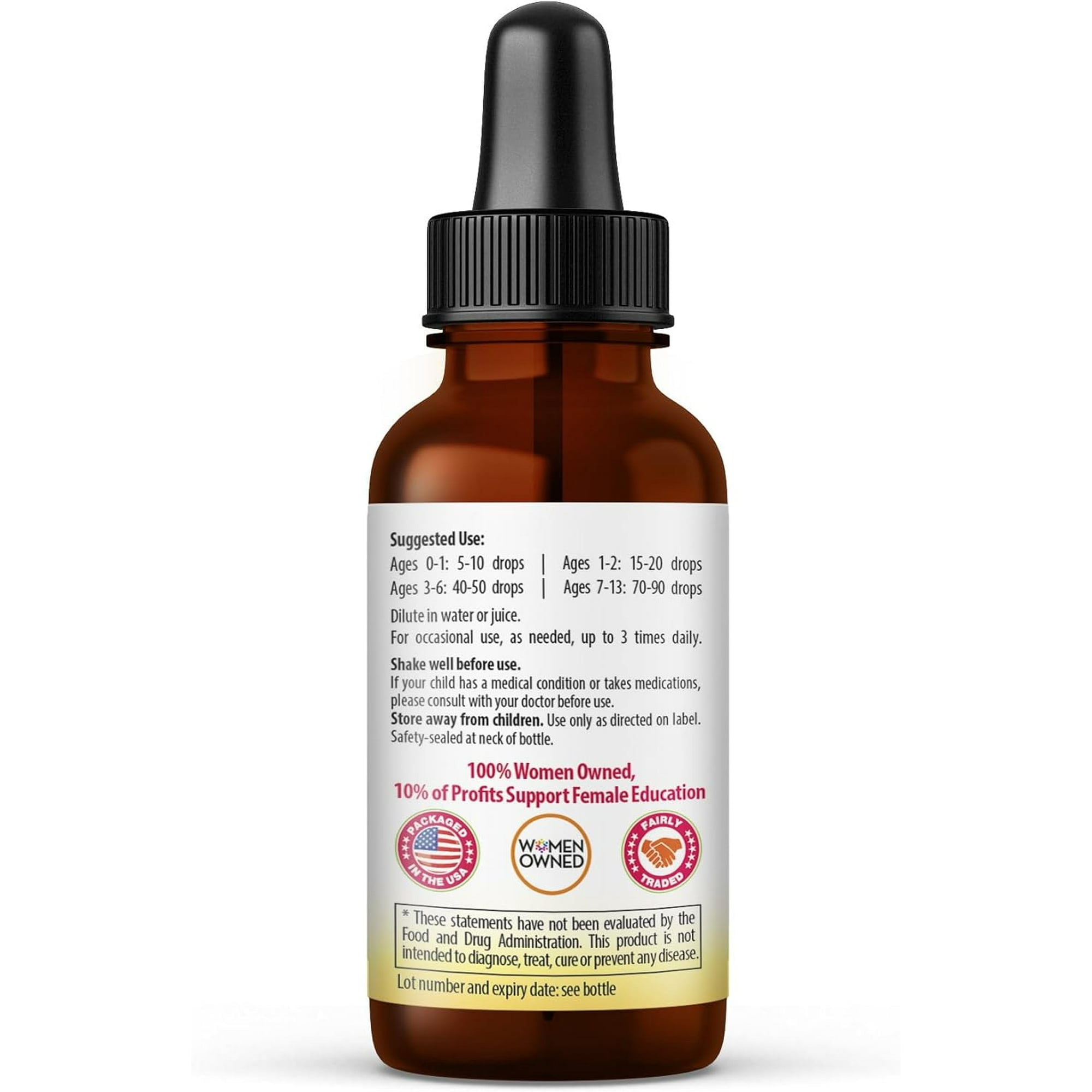 Kids Calm Support Liquid Extract 1fl.oz - Kids Multivitamin, Magnesium Glycinate, Ashwagandha Root, Toddler Supplement for Relaxation - Herbal Goodness