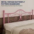 thumbnail image 5 of Allewie Full Size Vintage Metal Bed Frame with Butterfly Pattern Design Headboard & Footboard, Pink, 5 of 7