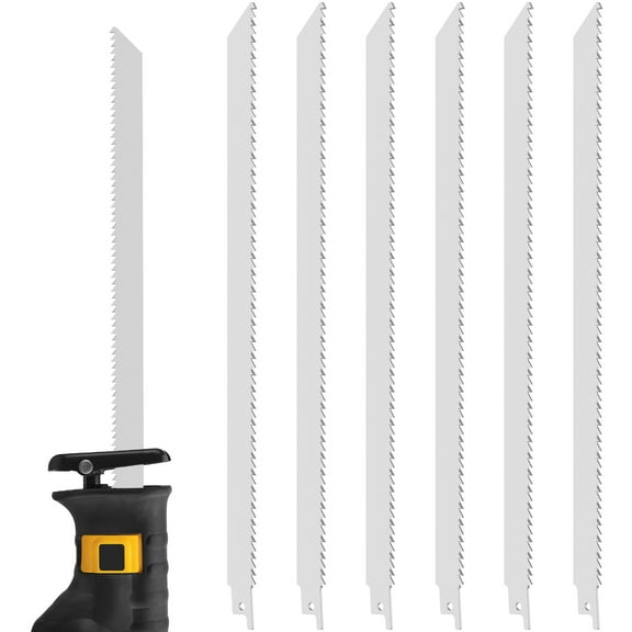 JTNero 6Pcs Reciprocating Saw Blades Set 12inch 6TPI Stainless Steel Frozen Food Universal Frozen Beef Bone Cutting Saw Blades for Frozen Beef Fish Sheep Bone