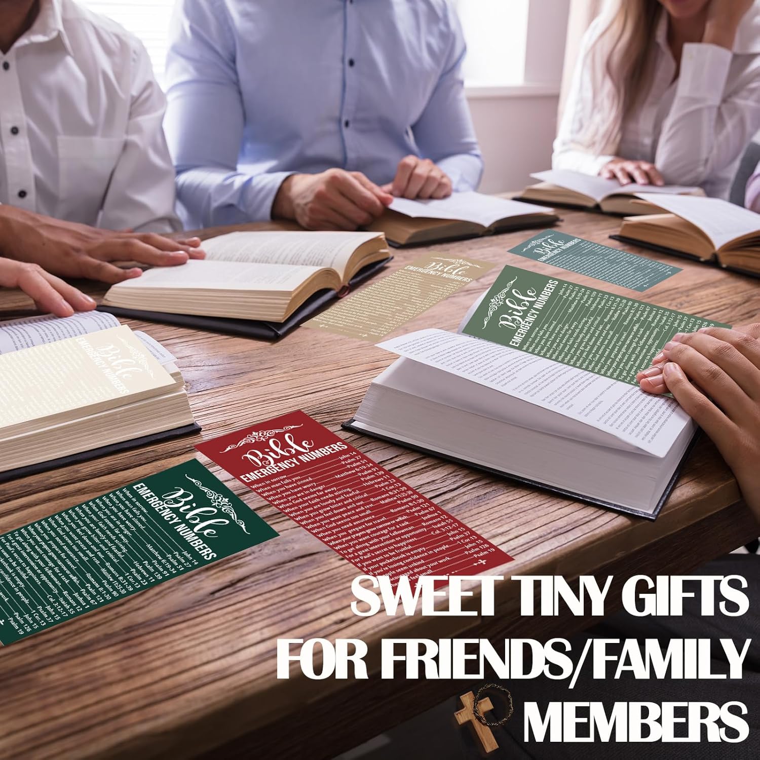 100 Pcs Christian Bible Verse Emergency Numbers Bookmark Christian Church Gift 2.36 x 6'' Religious Books of The Bible Bookmark for Women Men Catholic Retreat Sunday School(Multicolor)