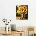 thumbnail image 3 of Canvas Wall Art Wall Decor Yellow Flowers Theme in Clear Vase Modern Flower Pictures Bathroom Decor with Framed Ready to Hang for Bathroom Living Room Home Office, 3 of 5