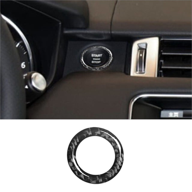 Real Bright Soft Car Interior Carbon Fiber Sticker DecorationCarbon Fiber Interior Ignition Switch Cover For Land Rover Range RoverAuto Car Protection Interior Accessories