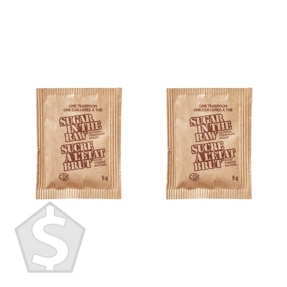 Sugar in the Raw Natural Turbinado Sugar, Pack of 1,000 - Pack of 2