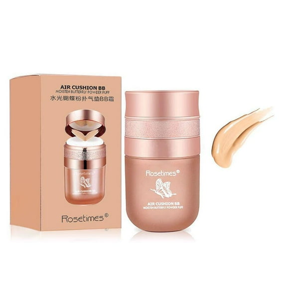 Butterfly Air Cushion Natural Color (B)$Rose Era Butterfly Air Cushion Powder Puff BB Cream Natural Cream Foundation Liquid Isolation Concealer No Powder Sticking Makeup Cosmetics