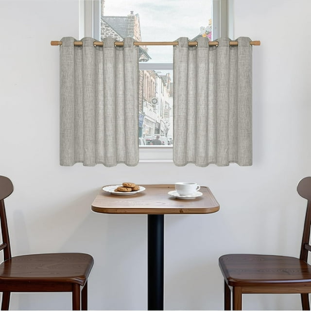 Natural Linen Curtains Long for Living Room Bedroom Groet Top Light Filtering Privacy Linen Textu Window Semi Sheer Drapes Panels x Natural