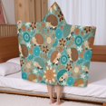 thumbnail image 5 of Cute Green Hedgehog Pattern with Pioneer Flower Hooded Bath Towel，50"x30" for Ages 3 To 12 Kids, Quick Dry Lightweight Soft Microfiber Hood Beach Towel Cover Up for Kids, 5 of 7