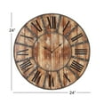 thumbnail image 3 of DecMode 24" Brown Wood Wall Clock, 3 of 8
