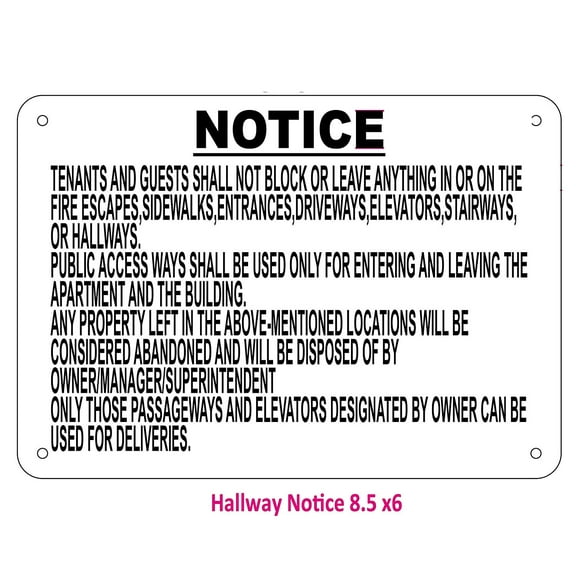 Do not block Hallway sign (Aluminium)