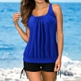 thumbnail image 5 of NOLDARES Women's Swimsuit Tankini Tummy Control Bathing Suits Two Piece Full Coverage Slim Swim Suits with High Waisted Bottom(A-Blue,XL), 5 of 8
