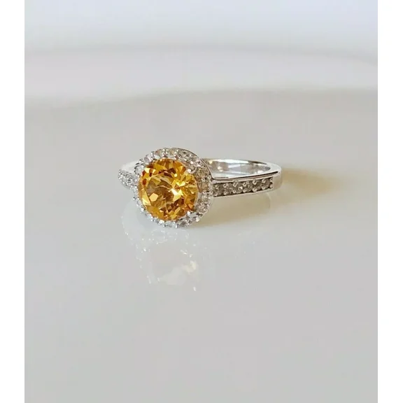 925 Sterling Silver Certified Natural Yellow Sapphire Handmade Ring