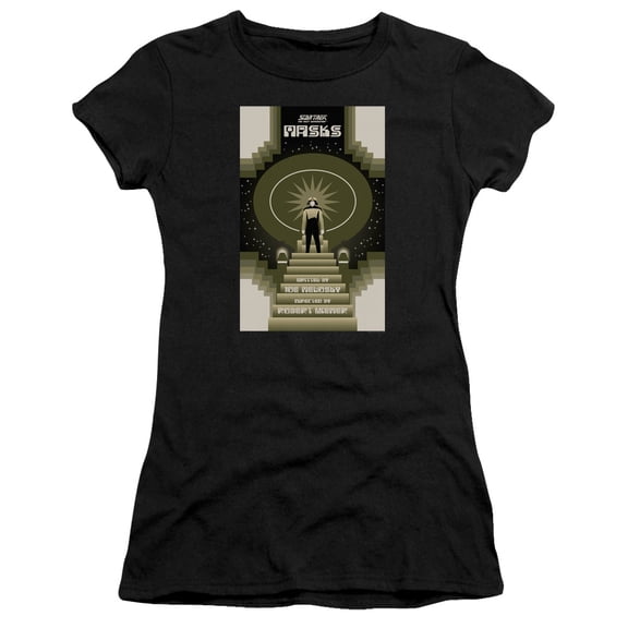 Star Trek Tng Season 7 Episode 17 Junior Women's Sheer T-Shirt Black