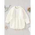 thumbnail image 2 of Bagilaanoe Newborn Baby Girl Knitted Rompers Long Sleeve Bodysuit 3M 6M 12M 18M Infant Fall One Piece Jumpsuit, 2 of 9