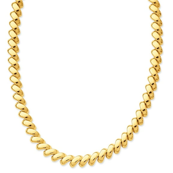 14K Yellow Gold necklace San Marco 17 in 10 mm Polished