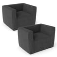 thumbnail image 1 of Gymax 2PCS Inflatable Sofa Portable Blow Up Couch w/ Detachable Cover Wide Armrests Grey, 1 of 10