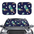 thumbnail image 2 of Fotbe Astronaut Dinosaur and Space 2-Piece Car Windshield Sun Shade | Sun Blocker for Car Windshield | Foldable Automotive Interior Accessories for Sun Protection-Large, 2 of 6