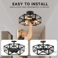 thumbnail image 2 of Lámpara de techo semi empotrada de 6 luces, lámpara de salón de estilo rústico moderno, lámpara de luz negra, lámpara de techo moderna, 2 of 7