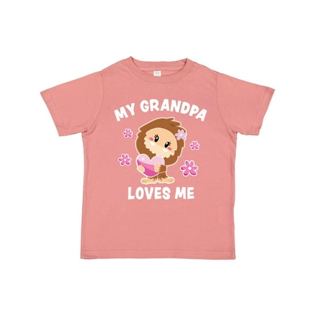 

Inktastic My Grandpa Loves Me with Bigfoot Gift Toddler Toddler Girl T-Shirt