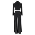 thumbnail image 6 of Meichang Women's 2 Piece Blazer Outfit Work Professional Solid Lapel Long Sleeve Slim Suit and Bell-bottom Pants Set, 6 of 7