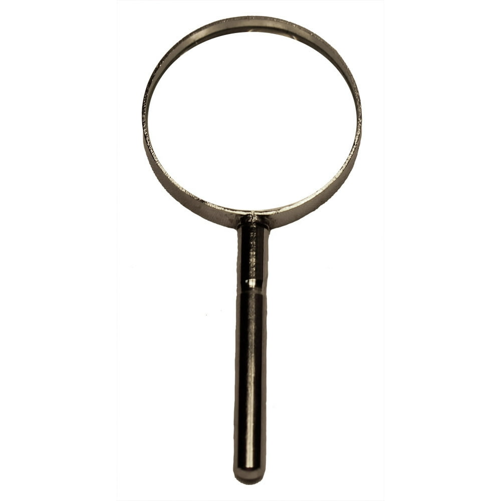 4" STEEL MAGNIFYING GLASS Handheld 5x MAGNIFICATION