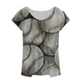 thumbnail image 4 of DailyTrove Women's Baseball Print Sleeveless Tank - Casual V-Neck Top, Sporty for Games & Outings, 4 of 4