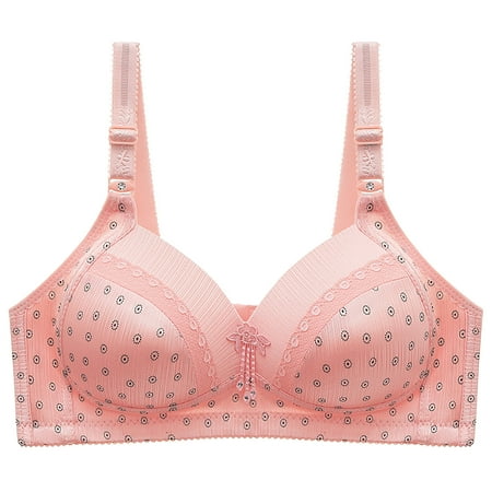 Yyeselk Women s Minimizer Bra Everyday No Underwire Comfort Bra Lift Full Coverage Bras Adjustable Strap Push Up Everyday Bras Pink M