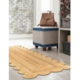 thumbnail image 3 of 2.6x7 Ft Natural Jute Premium Scalloped Jute Rug – Handcrafted Natural Braided Carpet for Living Room, Bedroom, Entryway – Boho Home Decor, 3 of 5
