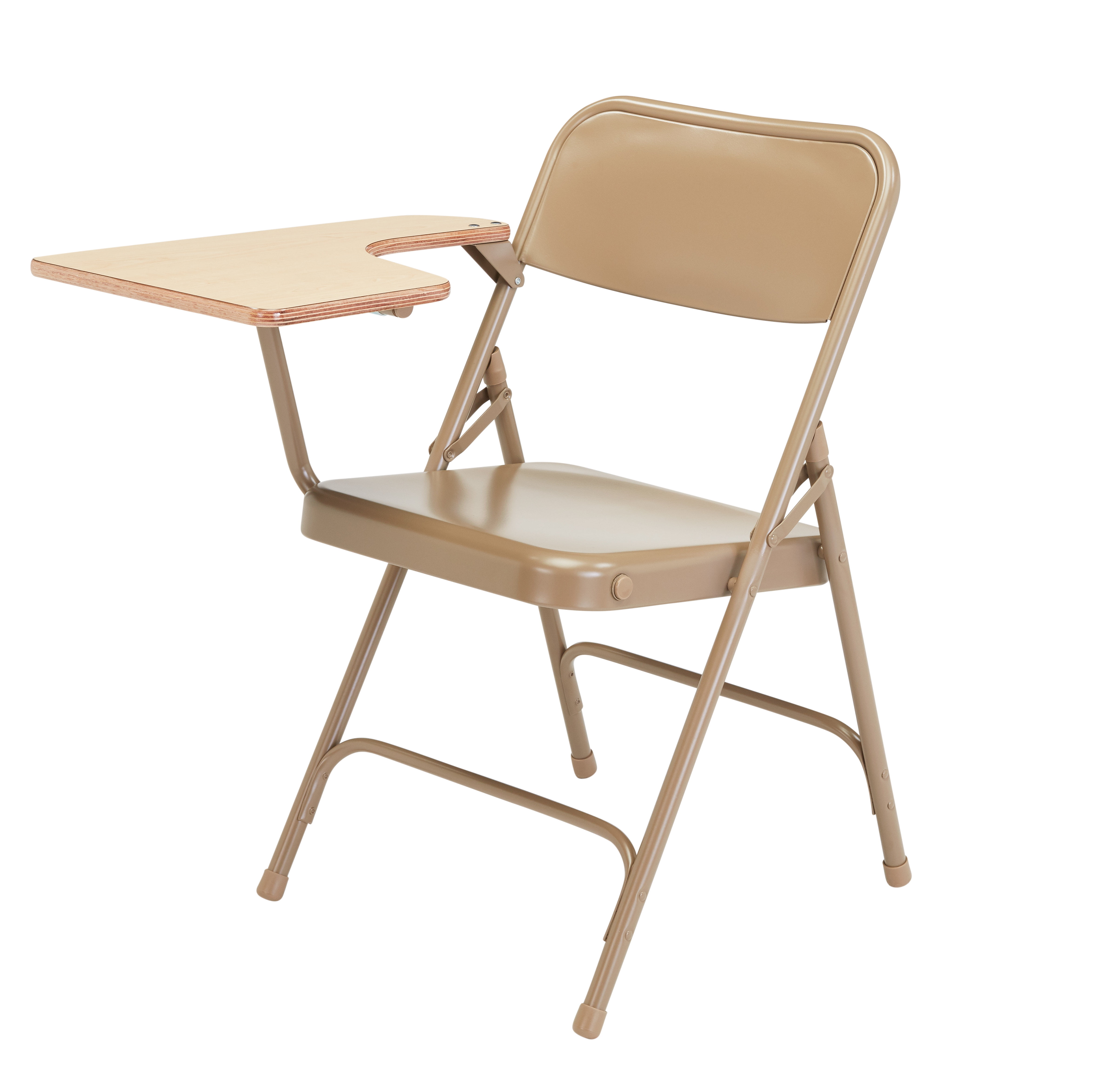 NPS® Premium Tablet Arm Folding Chair, Right Arm, Beige Frame/Manitoba