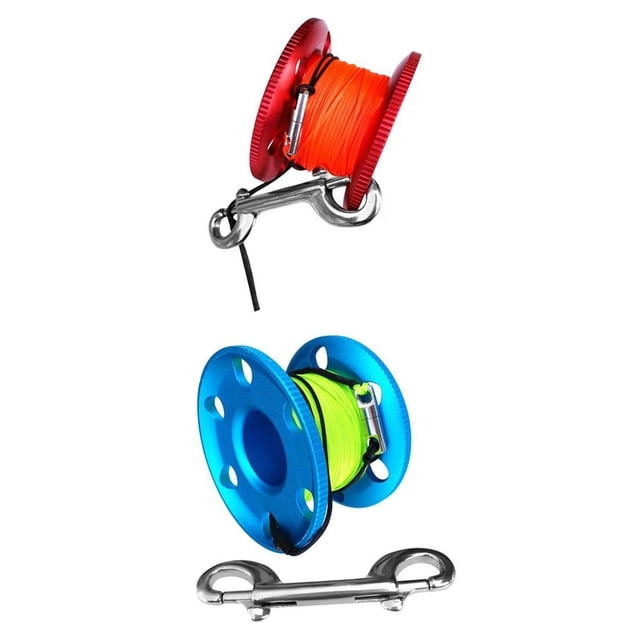 Carrete de aleación de aluminio Zulema 2 uds para Buceo con línea de 30 m clip de broche de doble extremo